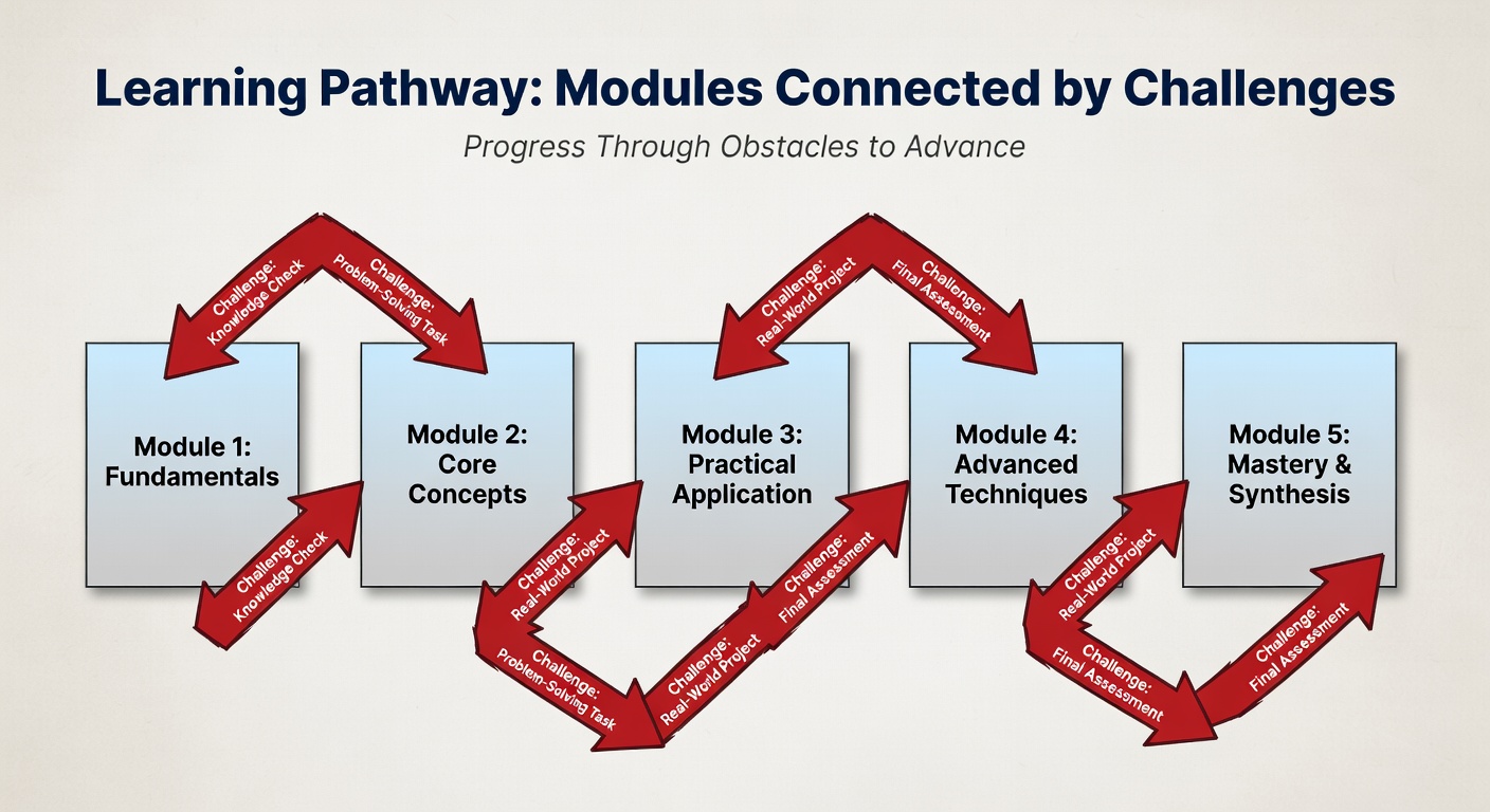 Módulos de aprendizaje organizados por categoría