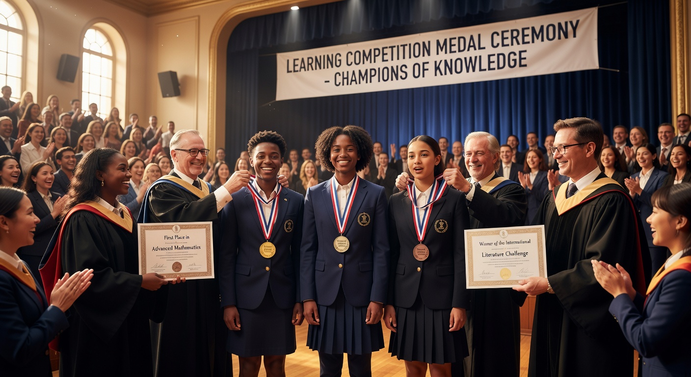 Ceremonia de entrega de medallas a los ganadores