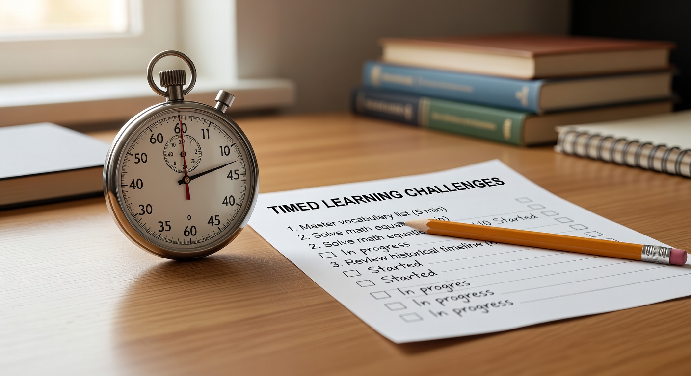 Cronómetro y lista de desafíos